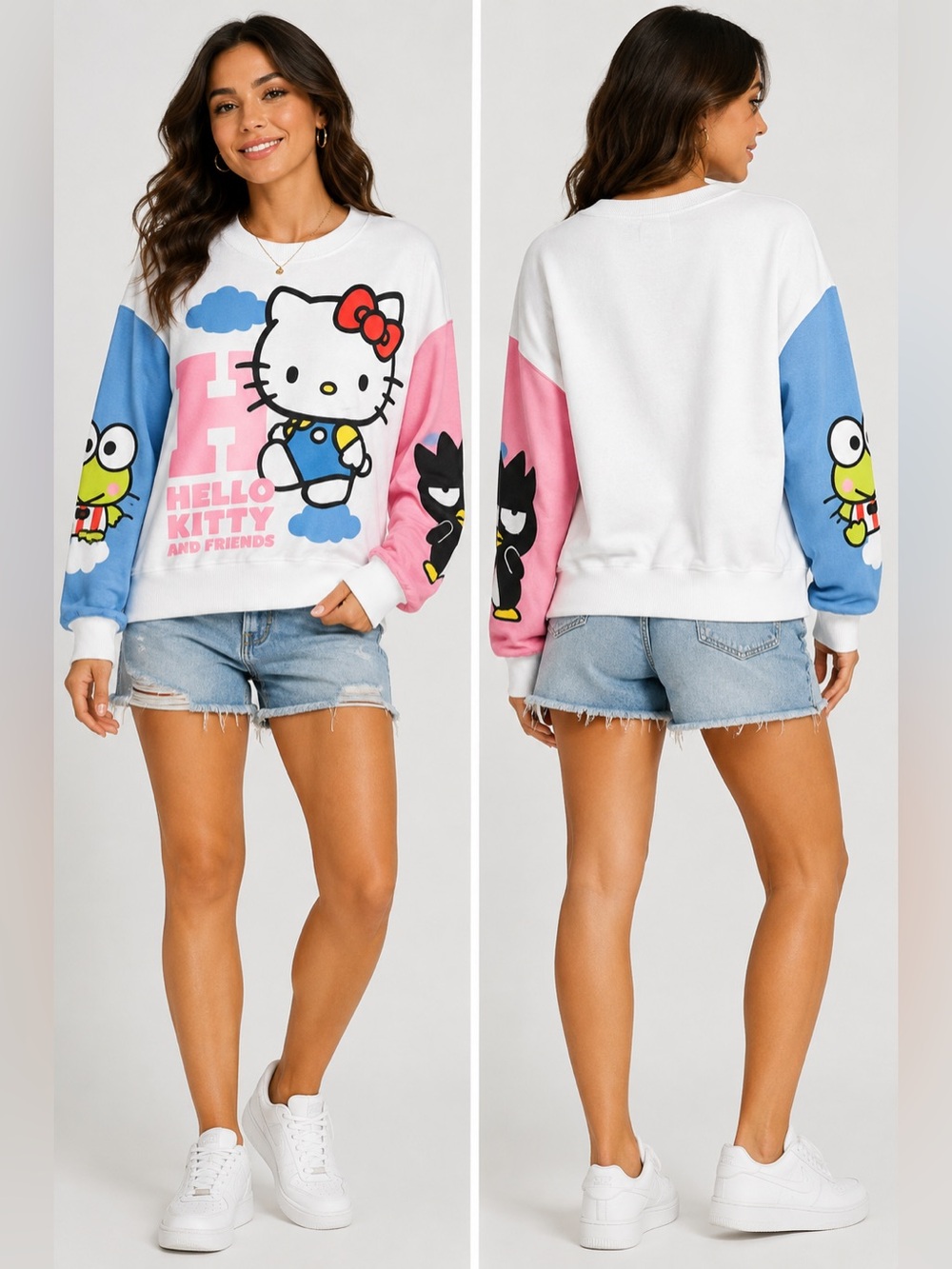 Sanrio Hello Kitty & Friends Graphic Sweatshirt Colorblock Size S NWT